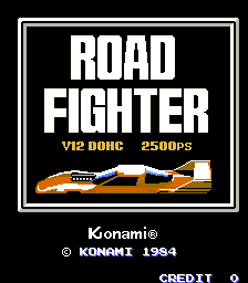Version Arcade de Road Fighter, pantalla de inicio