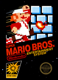 Tapa original de la versión americana de Super Mario Bros.